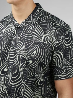 Ben Sherman Shirts^B By Psychedelic Swirl Print - Mint
