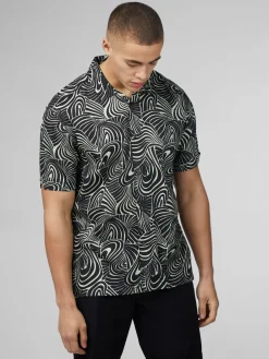 Ben Sherman Shirts^B By Psychedelic Swirl Print - Mint