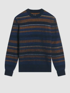 Ben Sherman Sweaters & Knits^B By Stripe Knit Sweater Dark Navy