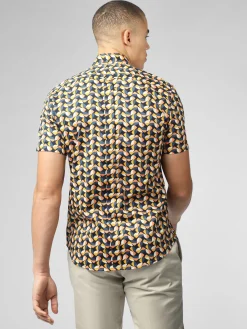 Ben Sherman Shirts^Bahaus Geo Print Shirt - Midnight