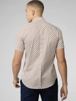 Ben Sherman Shirts^Block Geo Print Shirt - Dark Red