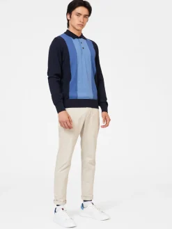 Ben Sherman Sweaters & Knits^Block Stripe Merino Knit Polo - Dark Navy