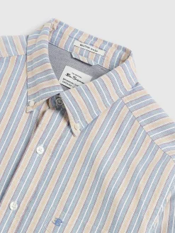 Ben Sherman Shirts^Brighton Oxford Organic Shirt - Collegiate Stripe Collegiate Blue Multi Stripe