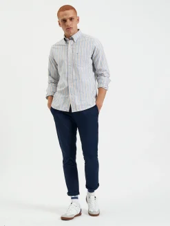 Ben Sherman Shirts^Brighton Oxford Organic Shirt - Collegiate Stripe Collegiate Blue Multi Stripe