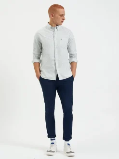 Ben Sherman Shirts^Brighton Oxford Organic Stripe Shirt - Forest Green Bengal Stripe
