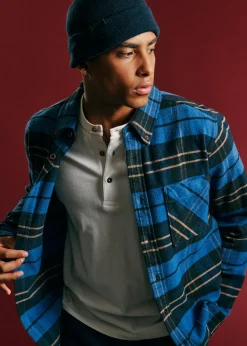 Ben Sherman Shirts^Brushed Ivy Check Overshirt - Riviera Blue