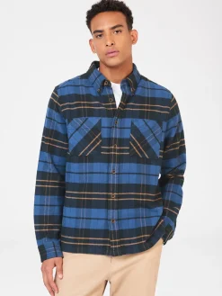 Ben Sherman Shirts^Brushed Ivy Check Overshirt - Riviera Blue