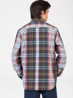 Ben Sherman Shirts^Brushed Multicolour Check Oxford Shirt Ice Blue