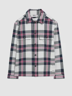 Ben Sherman Outerwear & Jackets^Casual Twill Plaid Workwear Shirt Jacket White