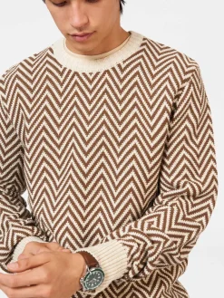Ben Sherman Sweaters & Knits^Chevron Jacquard Crewneck Sweater Ivory