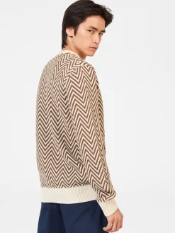 Ben Sherman Sweaters & Knits^Chevron Jacquard Crewneck Sweater Ivory