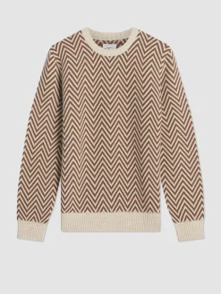 Ben Sherman Sweaters & Knits^Chevron Jacquard Crewneck Sweater Ivory