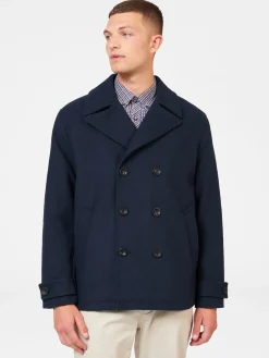 Ben Sherman Outerwear & Jackets^Classic Wool Blend Peacoat Midnight