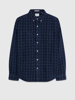 Ben Sherman Shirts^Dalston Blues Beatnik Overshirt - Indigo Indigo Windowpane Check