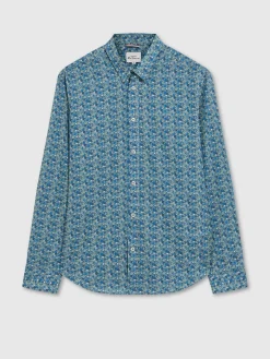 Ben Sherman Shirts^Floral Print Long-Sleeve Shirt - Blue Blue Shadow
