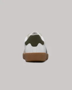 Ben Sherman Shoes^Hyde Olive Stripe Sneaker - White