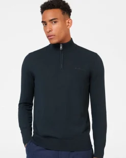 Ben Sherman Sweaters & Knits^Merino Knit Half-Zip Sweater - Black