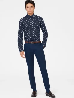 Ben Sherman Shirts^Micro Paisley Print Shirt - Dark Navy