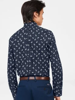 Ben Sherman Shirts^Micro Paisley Print Shirt - Dark Navy