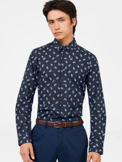 Ben Sherman Shirts^Micro Paisley Print Shirt - Dark Navy
