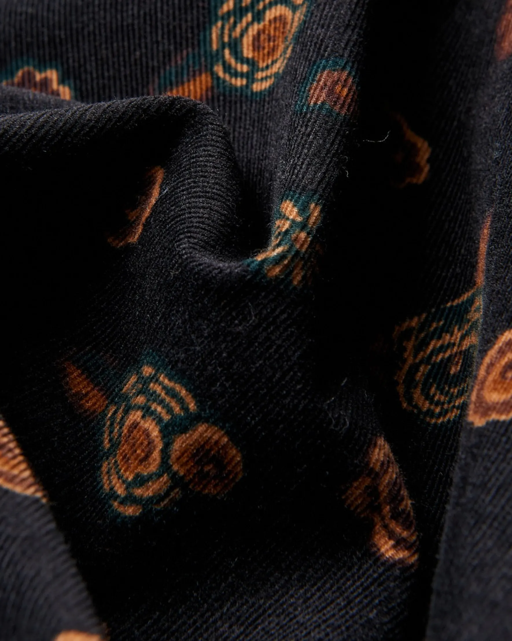 Ben Sherman Shirts^Retro Floral Print Corduroy Shirt Black