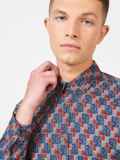 Ben Sherman Shirts^1950s Checkerboard Print Shirt Indigo