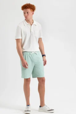Ben Sherman Pants & Shorts^Seersucker Bengal Stripe Short - Green Green/Ecru