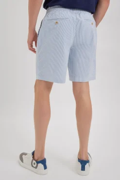Ben Sherman Pants & Shorts^Seersucker Bengal Stripe Short - Light Blue Light Blue/Ecru