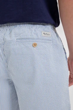 Ben Sherman Pants & Shorts^Seersucker Bengal Stripe Short - Light Blue Light Blue/Ecru