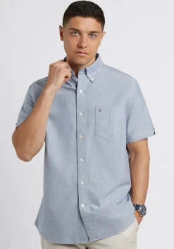 Ben Sherman Shirts^Short Sleeve Brighton Oxford Organic Shirt - Navy