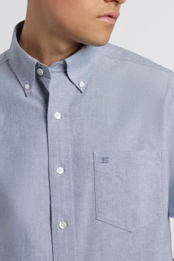 Ben Sherman Shirts^Short Sleeve Brighton Oxford Organic Shirt - Navy