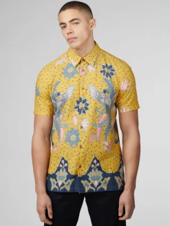 Ben Sherman Shirts^Signature Abstract Botanical Print - Sunflower