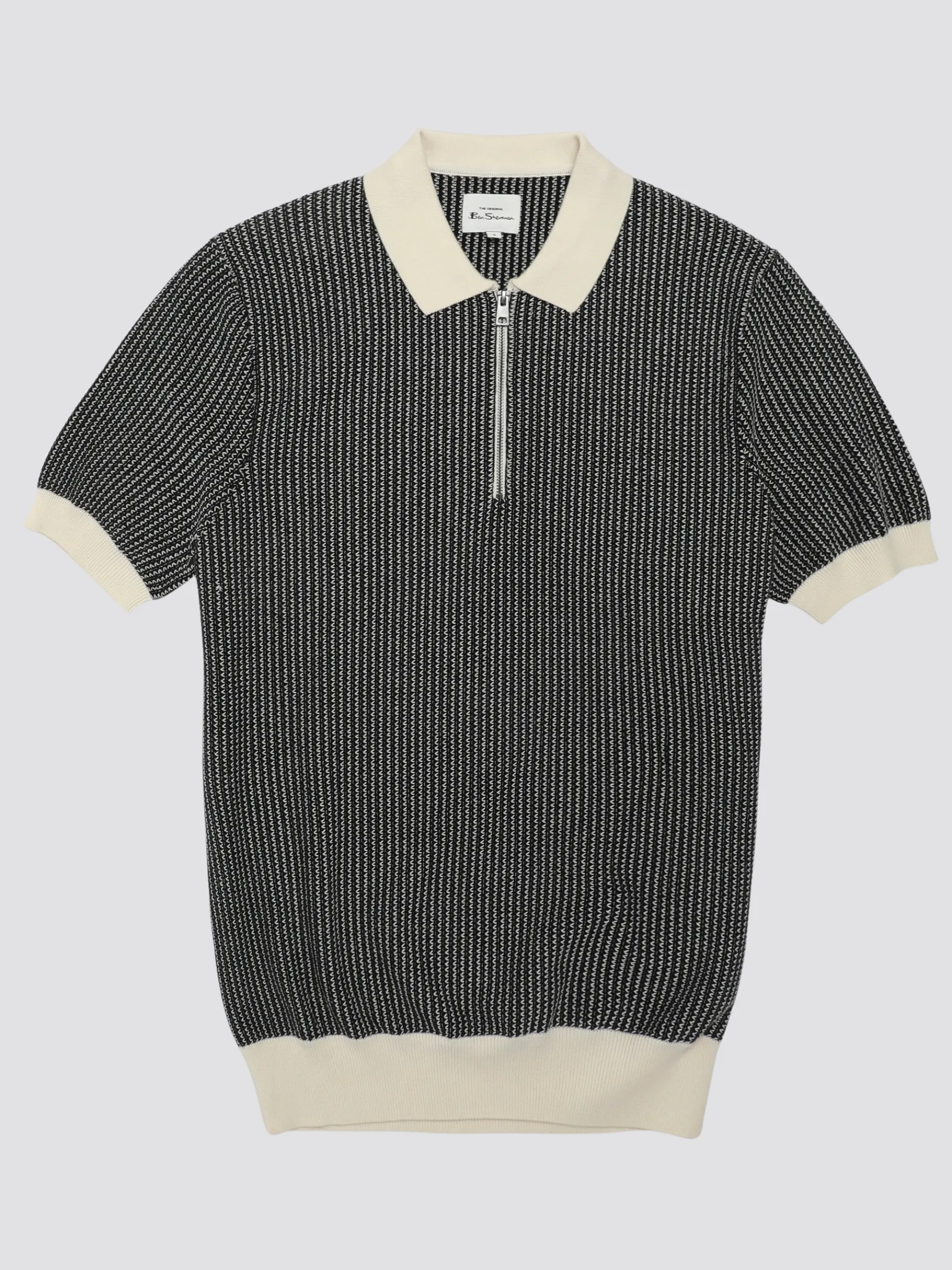 Ben Sherman Sweaters & Knits^Signature Bicolor Zip Neck Polo - Ivory