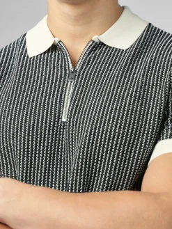 Ben Sherman Sweaters & Knits^Signature Bicolor Zip Neck Polo - Ivory