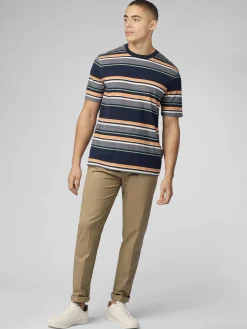 Ben Sherman T-Shirts & Tees^Signature Engineered Stripe Tee - Dark Navy