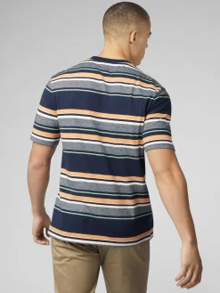 Ben Sherman T-Shirts & Tees^Signature Engineered Stripe Tee - Dark Navy
