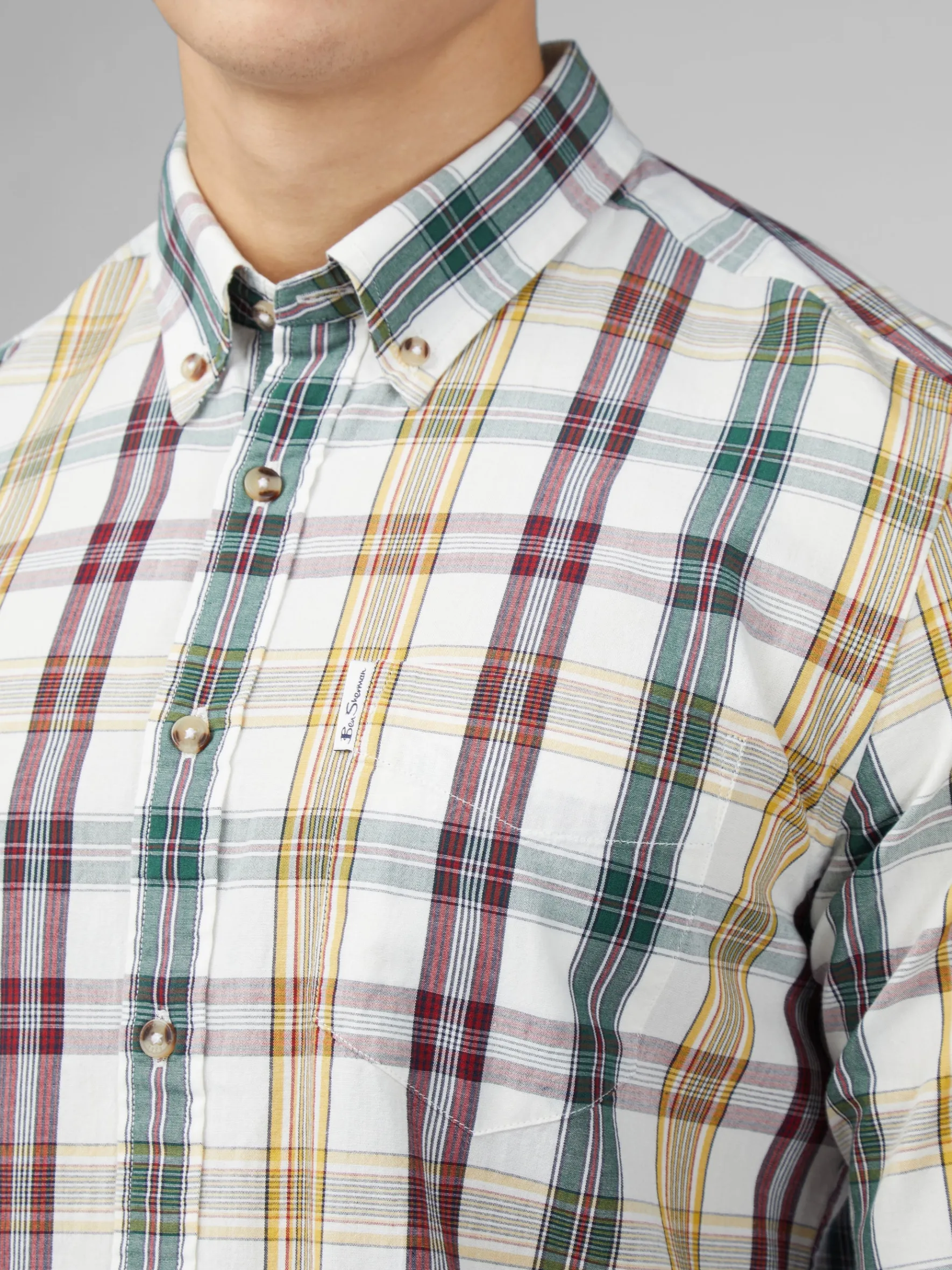 Ben Sherman Shirts^Signature Heritage Check Shirt - Snow White