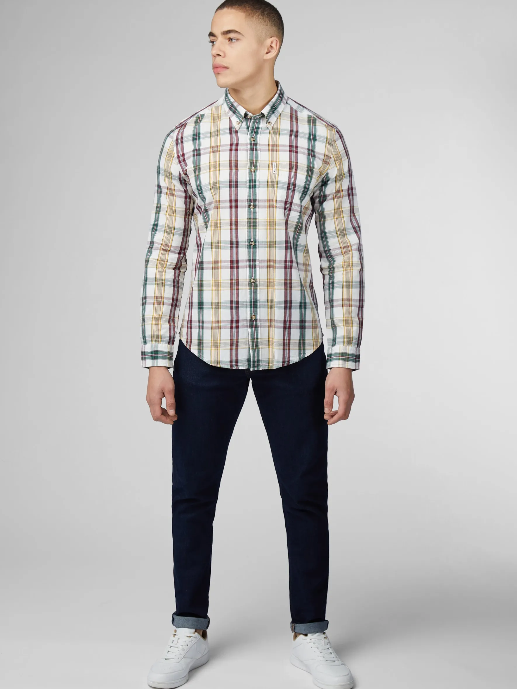 Ben Sherman Shirts^Signature Heritage Check Shirt - Snow White