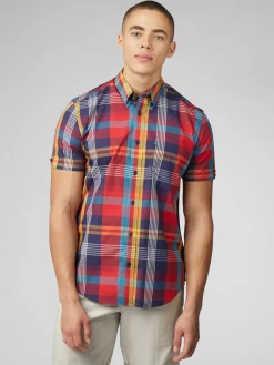 Ben Sherman Shirts^Signature Large Madras Check Shirt - Scarlett