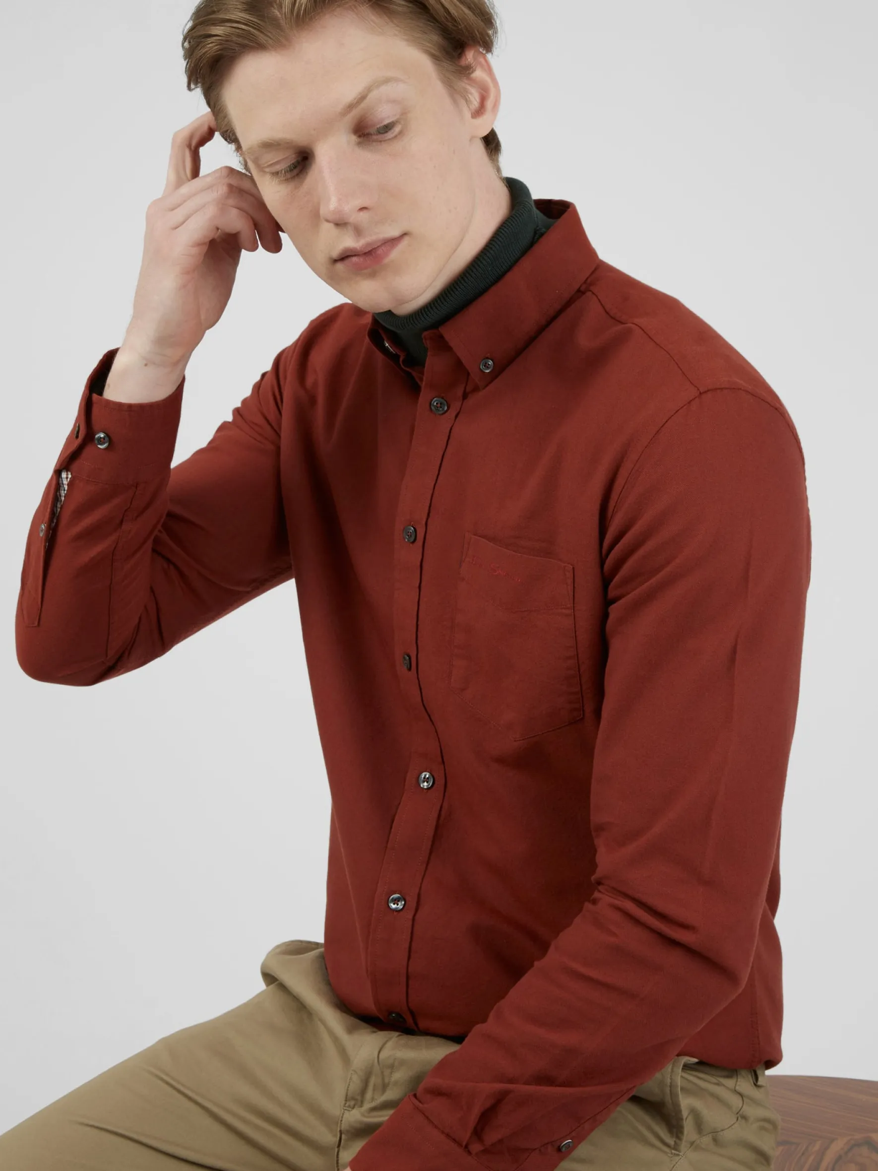 Ben Sherman Shirts^Signature Long-Sleeve Oxford Shirt - Burnt Orange