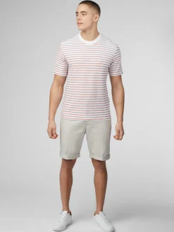 Ben Sherman T-Shirts & Tees^Signature Loopback Stripe Tee - Pale Blue