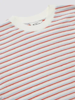 Ben Sherman T-Shirts & Tees^Signature Loopback Stripe Tee - Pale Blue