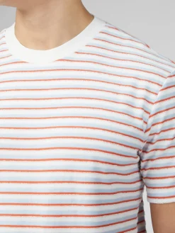 Ben Sherman T-Shirts & Tees^Signature Loopback Stripe Tee - Pale Blue
