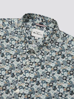 Ben Sherman Shirts^Signature Multicolor Floral Print Shirt - Petrol