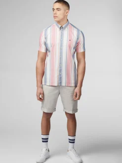 Ben Sherman Shirts^Signature Multicolor Stripe Shirt - Dark Pink