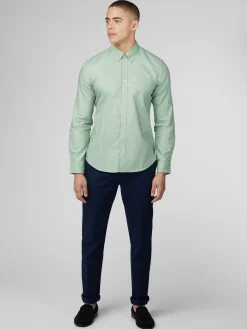 Ben Sherman Shirts^Signature Oxford - Long Sleeve - Grass Green
