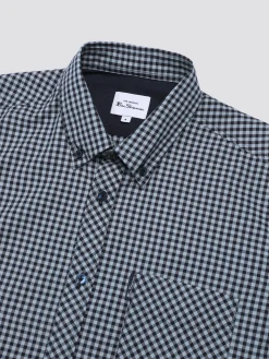 Ben Sherman Shirts^Signature Short Sleeve Gingham Shirt - Petrol