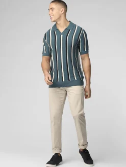 Ben Sherman Sweaters & Knits^Signature Vertical Stripe Open Neck Polo - Teal