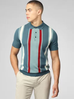 Ben Sherman Sweaters & Knits^Signature Vertical Stripe Polo - Teal