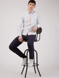 Ben Sherman Shirts^The Oxford Ivy Stripe Long-Sleeve Shirt - Sky Blue